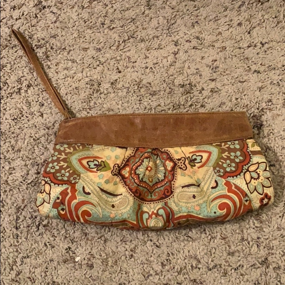 Fall tone clutch bag